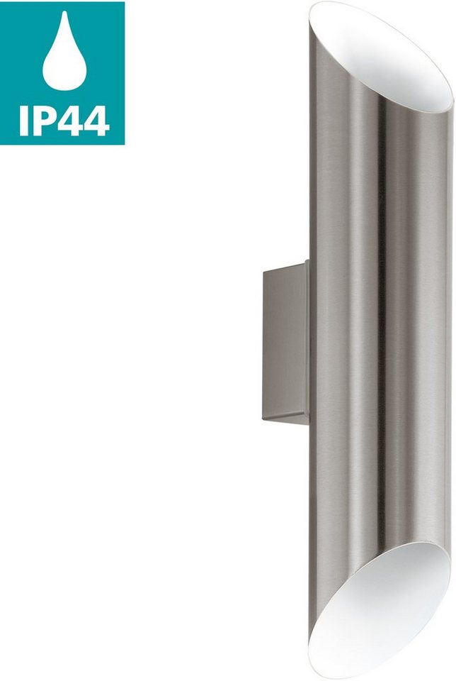 EGLO LED Außen-Wandleuchte AGOLADA, LED fest integriert, Warmweiß, schwarz / L7,5 x H36 cm / inkl. 2 x LED-Platine / Außenlampe von EGLO