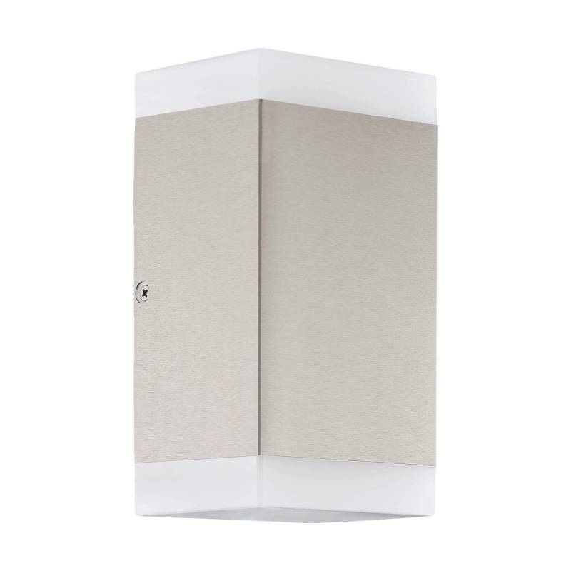 EGLO LED Außen Wandleuchte CARPINERA Edelstahl eckig 2-flammig GU10 IP44 von EGLO