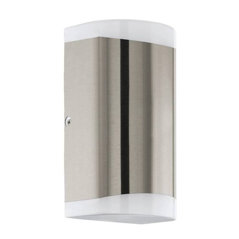 EGLO LED Außen Wandleuchte CARPINERA Edelstahl gewölbt 2-flammig GU10 IP44 von EGLO