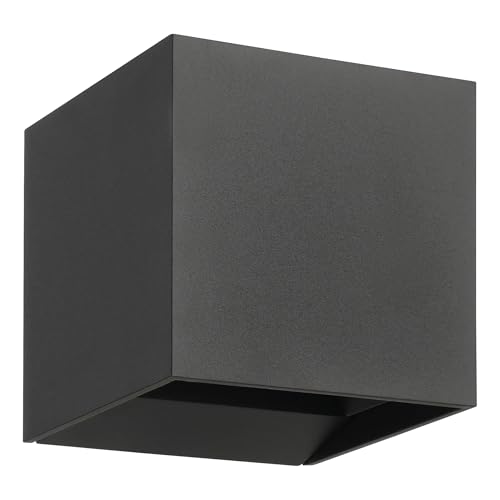 EGLO LED Außenleuchte Calpino 3, Wandleuchte außen mit Up und Down Beleuchtung, Wand Außenbeleuchtung aus Metall in Anthrazit, Außenlampe warmweiß, IP54 von EGLO