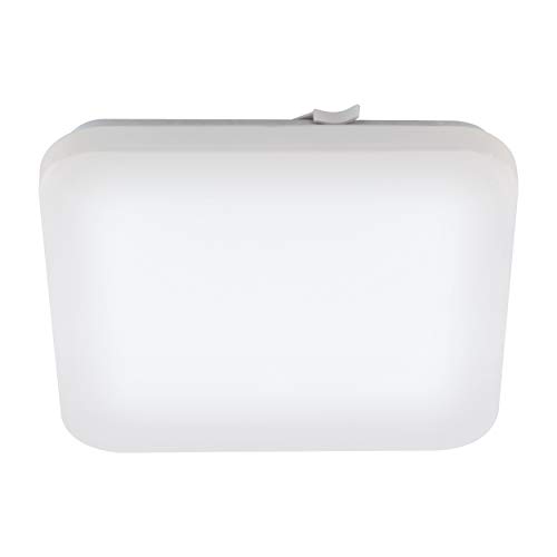EGLO LED Badezimmer-Deckenlampe Frania, 1 flammige Deckenleuchte, Material: Stahl, Kunststoff, Farbe: Weiß, L: 33 cm, IP44 von EGLO