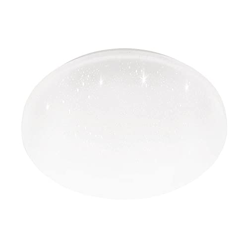 EGLO LED Deckenlampe Frania-S, Sternenhimmel Deckenleuchte mit Kristall-Effekt, Wandlampe aus Stahl und Kunststoff in weiß, Lampe Decke für Badezimmer und Küche, neutralweiß, IP44, Ø 31 cm von EGLO