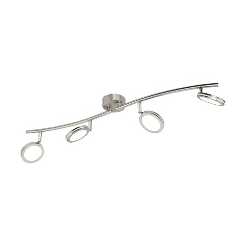 EGLO LED Deckenlampe Karystos, Deckenstrahler, Stahl in nickel-matt, chrom, Kunststoff in weiss warmweiß EGLO LED Deckenlampe Karystos, Deckenstrahler, Stahl in nickel-matt, chrom, Kunststoff in weiss warmweiß von EGLO