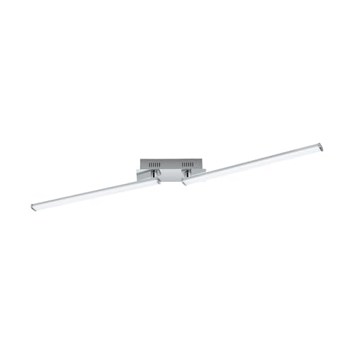 EGLO LED Deckenlampe Lasana 2, 2 flammige Deckenleuchte, Material: Alu, Stahl, Kunststoff, Farbe: Chrom, weiß EGLO LED Deckenlampe Lasana 2, 2 flammige Deckenleuchte, Material: Alu, Stahl, Kunststoff, Farbe: Chrom, weiß von EGLO