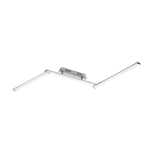 EGLO LED Deckenlampe Lasana 2, 3 flammige Deckenleuchte, Material: Alu, Stahl, Kunststoff, Farbe: Chrom, weiß von EGLO