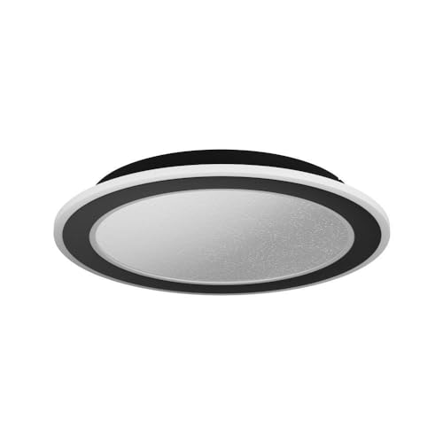 EGLO LED Deckenlampe Macchioni, Kristall Deckenleuchte mit Fernbedienung, dimmbare Aufbauleuchte, Küchenlampe aus Metall und Kunststoff in Schwarz, warmweiß-kaltweiß, ⌀ 38 cm EGLO LED Deckenlampe Macchioni, Kristall Deckenleuchte mit Fernbedienung, dimmbare Aufbauleuchte, Küchenlampe aus Metall und Kunststoff in Schwarz, warmweiß-kaltweiß, ⌀ 38 cm von EGLO