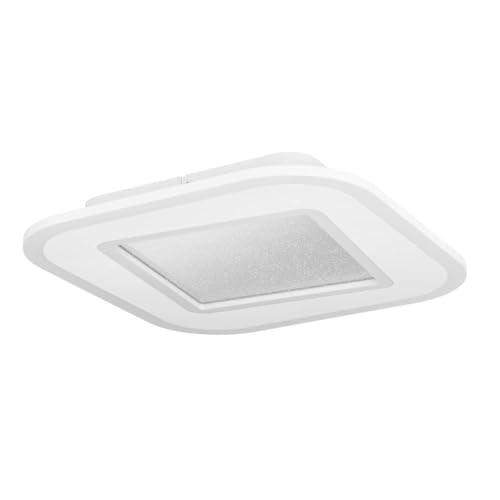 EGLO LED Deckenlampe Macchioni, Kristall Deckenleuchte mit Fernbedienung, dimmbare Aufbauleuchte, Küchenlampe aus Metall und Kunststoff in Weiß, warmweiß-kaltweiß, 38x38 cm EGLO LED Deckenlampe Macchioni, Kristall Deckenleuchte mit Fernbedienung, dimmbare Aufbauleuchte, Küchenlampe aus Metall und Kunststoff in Weiß, warmweiß-kaltweiß, 38x38 cm von EGLO