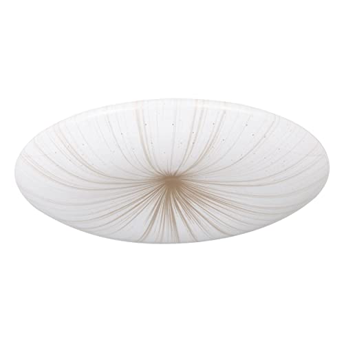 EGLO LED Deckenlampe Nieves 1, Ø 31 cm, Sternenhimmel Deckenleuchte mit Kristall-Effekt, Flurlampe aus Metall und Kunststoff in weiß und gold, Lampe Decke für Schlafzimmer und Flur, warmweiß von EGLO
