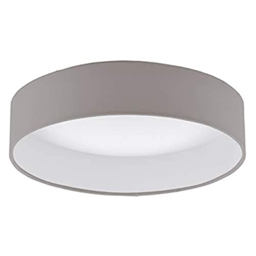 EGLO LED Deckenlampe Palomaro, Deckenleuchte Stoff, Wohnzimmerlampe aus Textil, Kunststoff, Farbe: Taupe, Weiß, Ø: 32 cm von EGLO