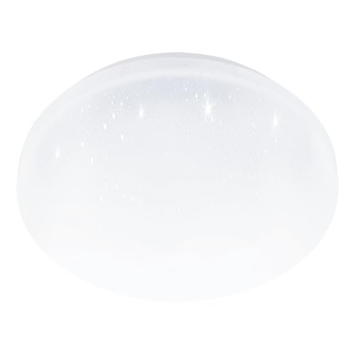 EGLO LED Deckenlampe Pogliola-E, flache Deckenleuchte mit Kristall-Effekt, Lampe Decke Flur, Leuchte Schlafzimmer aus Metall und Kunststoff in Weiß, warmweiß, Ø 22 cm EGLO LED Deckenlampe Pogliola-E, flache Deckenleuchte mit Kristall-Effekt, Lampe Decke Flur, Leuchte Schlafzimmer aus Metall und Kunststoff in Weiß, warmweiß, Ø 22 cm von EGLO