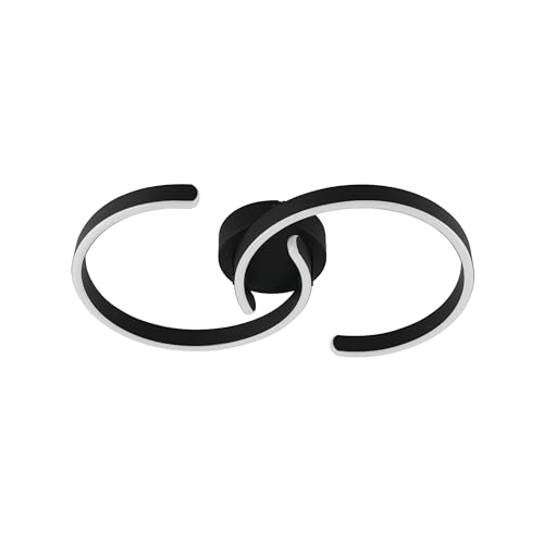 EGLO LED Deckenlampe Rolimare, geschwungene Deckenleuchte, Lampe Decke Büro, Bürolampe neutralweiß, Küchenlampe aus Metall in Schwarz, Kunststoff in Weiß EGLO LED Deckenlampe Rolimare, geschwungene Deckenleuchte, Lampe Decke Büro, Bürolampe neutralweiß, Küchenlampe aus Metall in Schwarz, Kunststoff in Weiß von EGLO