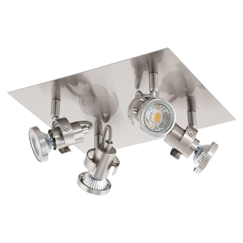 EGLO LED Deckenlampe Tukon 3, Deckenstrahler, Stahl in nickel-matt, GU10 Fassung von EGLO