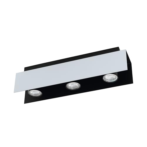 EGLO LED Deckenlampe Viserba, Deckenleuchte, Stahl in weissaluminium, schwarz, GU10 Fassung von EGLO