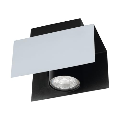 EGLO LED Deckenlampe Viserba, Deckenleuchte, Stahl in weissaluminium, schwarz, GU10 Fassung von EGLO