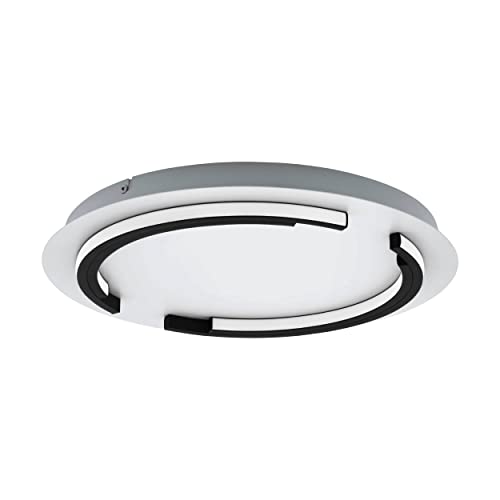 EGLO LED Deckenlampe Zampote, runde Deckenleuchte, dimmbare Wandlampe aus Stahl, Aluminium und Kunststoff in Weiß und Schwarz, Lampe Decke für Küche und Flur, warmweiß, Ø 42 cm EGLO LED Deckenlampe Zampote, runde Deckenleuchte, dimmbare Wandlampe aus Stahl, Aluminium und Kunststoff in Weiß und Schwarz, Lampe Decke für Küche und Flur, warmweiß, Ø 42 cm von EGLO