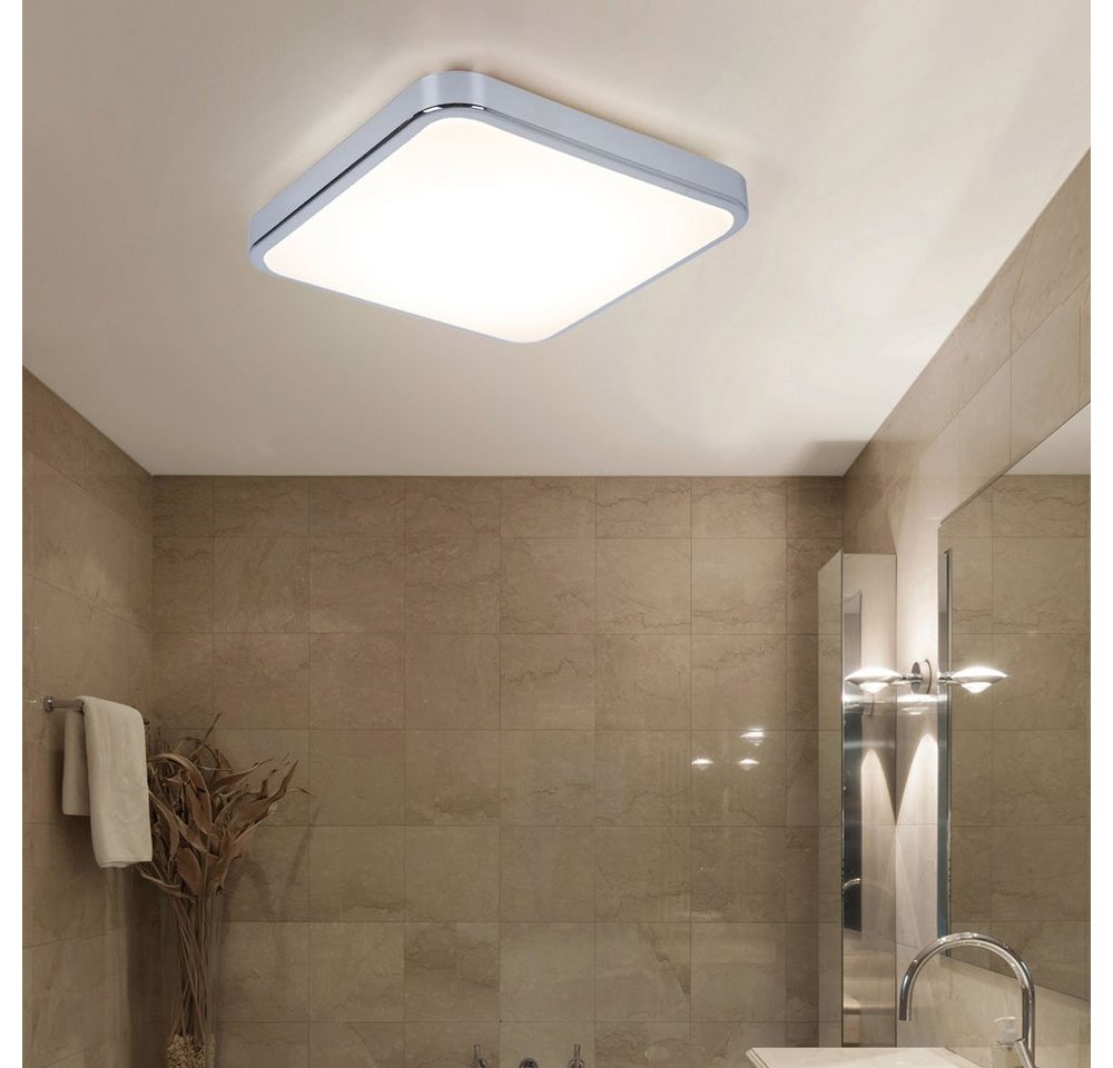 EGLO LED Deckenleuchte, Leuchtmittel inklusive, Warmweiß, EGLO LED Badezimmer-Deckenlampe Manilva 1, 1 flammige Deckenleuchte von EGLO