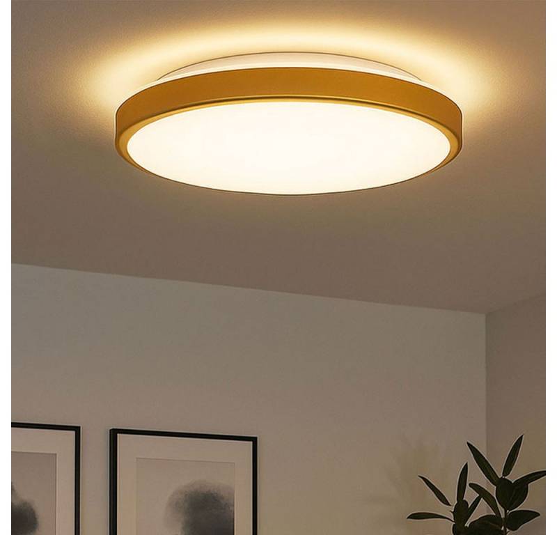 EGLO LED Deckenleuchte, LED-Leuchtmittel fest verbaut, Warmweiß, Deckenleuchte Deckenlampe Küchenlampe messing weiß LED D 43 cm von EGLO