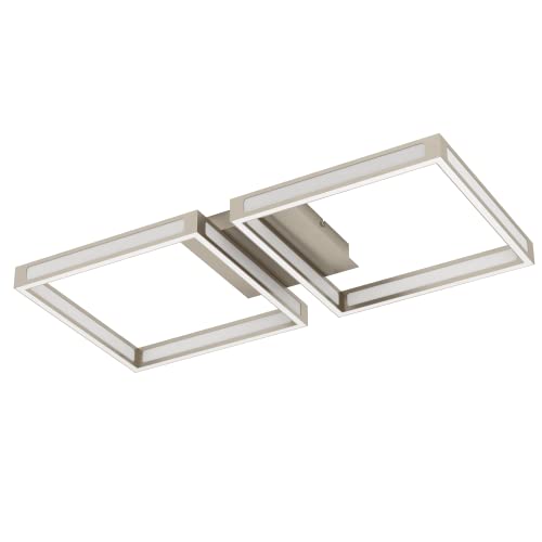 EGLO LED Deckenleuchte Altaflor, Deckenlampe, minimalistisch, Wohnzimmerlampe aus Metall in Nickel-Matt und Kunststoff in Weiß, LED Küchenlampe warmweiß, L 65 cm EGLO LED Deckenleuchte Altaflor, Deckenlampe, minimalistisch, Wohnzimmerlampe aus Metall in Nickel-Matt und Kunststoff in Weiß, LED Küchenlampe warmweiß, L 65 cm von EGLO