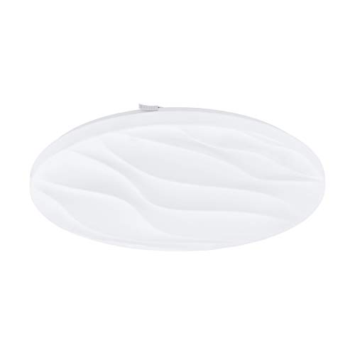 EGLO LED Deckenleuchte Benariba, 1 flammige Wandlampe, Deckenlampe aus Stahl und Kunststoff in Weiß, Wohnzimmerlampe, warmweiß, Ø 44 cm von EGLO