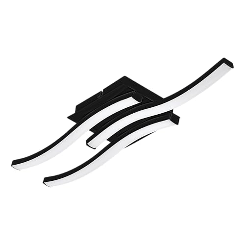 EGLO LED Deckenleuchte Cabezas-E, stabförmige Deckenlampe, Küchenlampe aus Metall und Kunststoff in schwarz weiß, Lampe Decke Büro, neutralweiß, 40 x 40 cm von EGLO