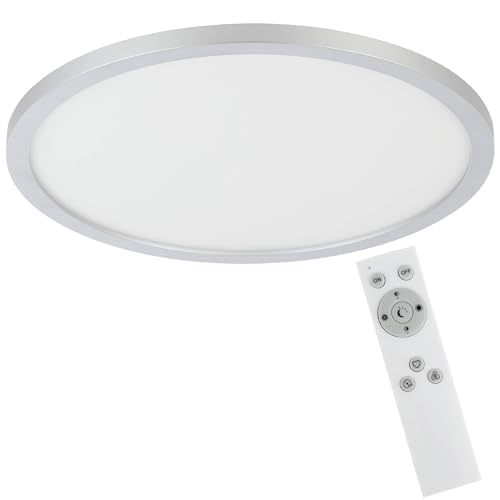 EGLO LED Deckenleuchte Campaspero, dimmbare Deckenlampe mit Fernbedienung, runde Deckenbeleuchtung aus Kunststoff in weiß und grau, Lampe für Wand und Decke, warmweiß- kaltweiß, Ø 30 cm von EGLO