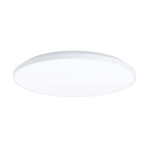EGLO LED Deckenleuchte Crespillo, 1 flammige Aufbauleuchte, Deckenlampe aus Kunststoff, Küchenlampe in Weiß, Bürolampe, LED Aufbaulampe neutralweiß, Ø 38 cm von EGLO