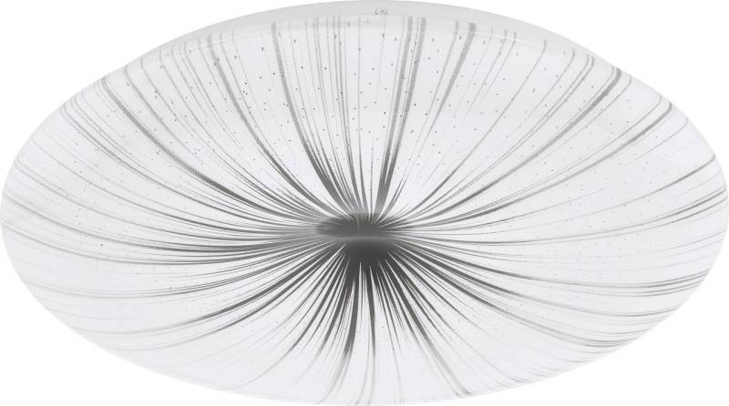 EGLO LED Deckenleuchte Eglo LED Deckenleuchte Nieves weiß-silber Ø 41 cm, Inkl. Leuchtmittel, Nicht dimmbar nicht Smart Home-fähig ohne Bewegungsmelder von EGLO
