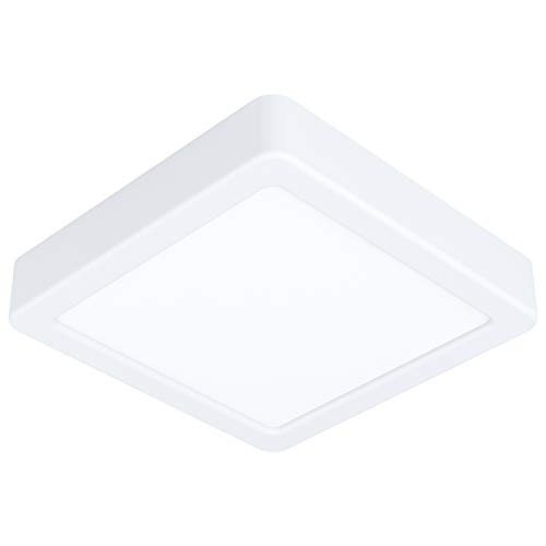 EGLO LED Deckenleuchte Fueva 5, L x B 16 cm, 1 flammige Aufbauleuchte aus Stahl und einer Kunststoff Leuchtfläche, Deckenlampe in Weiß, LED Aufbaulampe neutralweiß von EGLO
