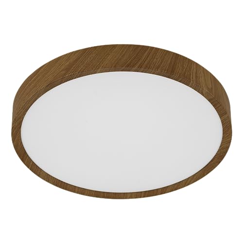 EGLO LED Deckenleuchte Giglio, runde Deckenlampe, Deckenbeleuchtung aus Metall und Kunststoff in Holzoptik und Weiß, Aufbauleuchte für Büro und Küche, warmweiß, Ø 34 cm EGLO LED Deckenleuchte Giglio, runde Deckenlampe, Deckenbeleuchtung aus Metall und Kunststoff in Holzoptik und Weiß, Aufbauleuchte für Büro und Küche, warmweiß, Ø 34 cm von EGLO