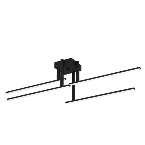 EGLO LED Deckenleuchte Ipolitto, Deckenlampe minimalistisch, Wohnzimmerlampe aus Aluminium und Kunststoff, Flurlampe in Schwarz, Weiß, Küchenlampe warmweiß, L 99,5 cm EGLO LED Deckenleuchte Ipolitto, Deckenlampe minimalistisch, Wohnzimmerlampe aus Aluminium und Kunststoff, Flurlampe in Schwarz, Weiß, Küchenlampe warmweiß, L 99,5 cm von EGLO