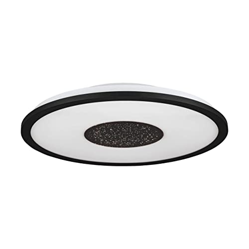 EGLO LED Deckenleuchte Marmorata, Deckenlampe mit Kristall-Effekt, Licht-Zonen einstellbar per Lichtschalter, Deckenbeleuchtung aus Metall in Schwarz und Kunststoff in Weiß, Ø 45 cm von EGLO