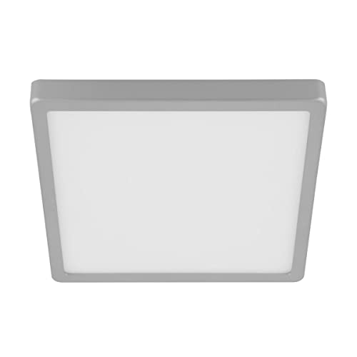 EGLO LED Deckenleuchte Molay, 1 flammige Aufbauleuchte aus Stahl und Kunststoff, Deckenlampe in Silber, Weiß, LED Aufbaulampe warmweiß, L x B 28,5 cm EGLO LED Deckenleuchte Molay, 1 flammige Aufbauleuchte aus Stahl und Kunststoff, Deckenlampe in Silber, Weiß, LED Aufbaulampe warmweiß, L x B 28,5 cm von EGLO