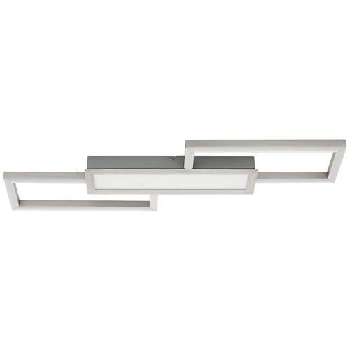 EGLO LED Deckenleuchte Monirote, Deckenlampe minimalistisch mit Fernbedienung, dimmbare Wohnzimmerlampe aus Metall in Nickel-matt und Kunststoff in weiß, Küchenlampe warmweiß-kaltweiß, L 78 cm EGLO LED Deckenleuchte Monirote, Deckenlampe minimalistisch mit Fernbedienung, dimmbare Wohnzimmerlampe aus Metall in Nickel-matt und Kunststoff in weiß, Küchenlampe warmweiß-kaltweiß, L 78 cm von EGLO