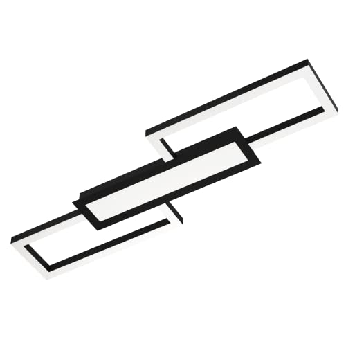 EGLO LED Deckenleuchte Monirote, Deckenlampe minimalistisch mit Fernbedienung, dimmbare Wohnzimmerlampe aus Metall in schwarz und Kunststoff in weiß, Küchenlampe warmweiß-kaltweiß, L 78 cm EGLO LED Deckenleuchte Monirote, Deckenlampe minimalistisch mit Fernbedienung, dimmbare Wohnzimmerlampe aus Metall in schwarz und Kunststoff in weiß, Küchenlampe warmweiß-kaltweiß, L 78 cm von EGLO