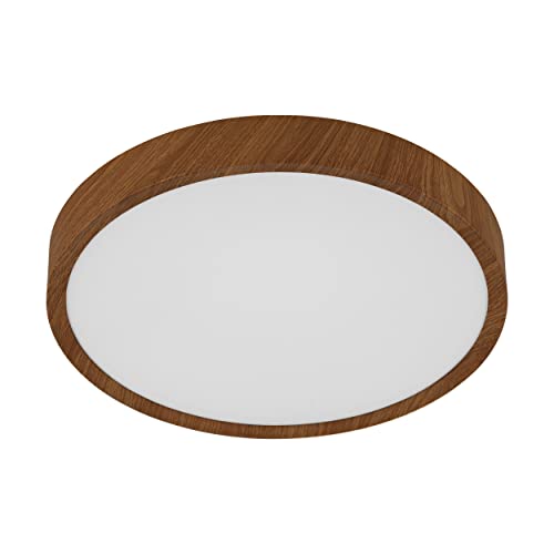 EGLO LED Deckenleuchte Musurita, 1 flammige Deckenlampe, Wohnzimmerlampe, Küchenlampe aus Stahl und Kunststoff, Flurlampe Decke in Holz-Optik, Weiß, Ø 44 cm EGLO LED Deckenleuchte Musurita, 1 flammige Deckenlampe, Wohnzimmerlampe, Küchenlampe aus Stahl und Kunststoff, Flurlampe Decke in Holz-Optik, Weiß, Ø 44 cm von EGLO