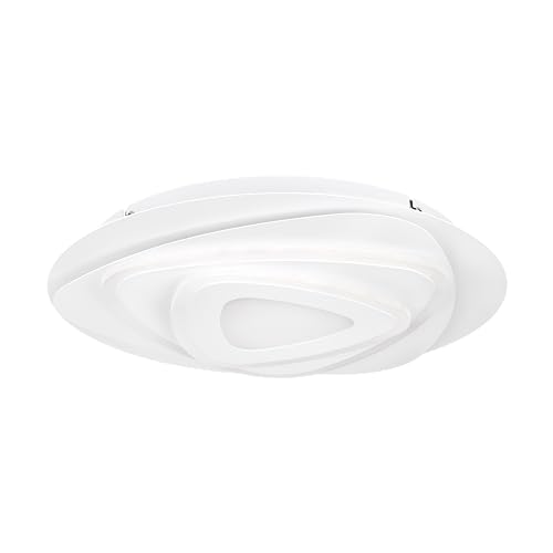 EGLO LED Deckenleuchte Palagiano, runde Deckenlampe, Deckenbeleuchtung aus Kunststoff in Weiß, Aufbauleuchte für Büro, Flur und Küche, neutralweiß, Ø 38 cm von EGLO