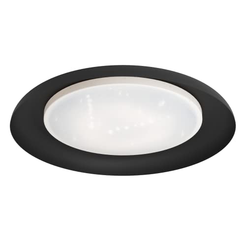 EGLO LED Deckenleuchte Penjamo, Kristalleffekt Deckenlampe aus Metall und Kunststoff, Wohnzimmerlampe in Schwarz, Weiß, Schlafzimmerlampe, LED Flurlampe Decke warmweiß von EGLO