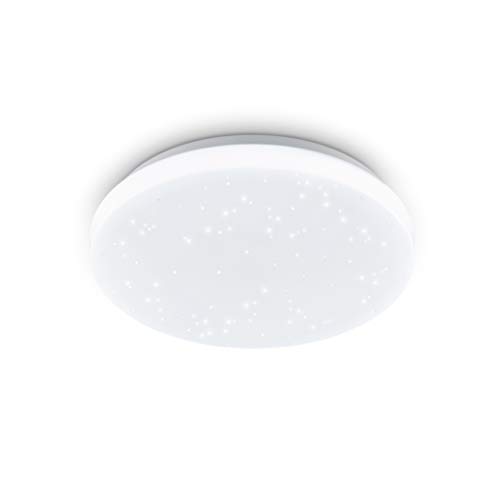 EGLO LED Deckenleuchte Pogliola-S, Ø 26 cm, 1 flammige Wandlampe, Kristalleffekt Deckenlampe aus Stahl und Kunststoff in Weiß, Wohnzimmerlampe, Küchenlampe, Bürolampe, Flurlampe Decke von EGLO