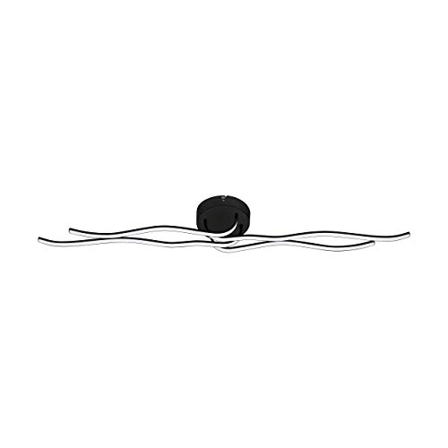EGLO LED Deckenleuchte Roncade 1, 4 flammige Deckenlampe, Wohnzimmerlampe, Küchenlampe aus Aluminium, Stahl und Kunststoff, Flurlampe Decke in Schwarz, Weiß, L 116 cm von EGLO