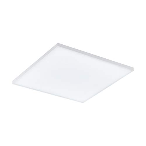 EGLO LED Deckenleuchte Turcona, 1 flammige Deckenlampe, Wohnzimmerlampe, Küchenlampe aus Stahl und Kunststoff, Flurlampe Decke in Weiß, Satiniert, L x B 45 cm von EGLO