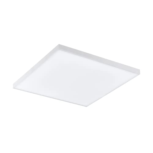 EGLO LED Deckenleuchte Turcona-CCT, 1 flammige Deckenlampe mit Fernbedienung, Lichtfarben einstellbar (warm-, neutral-, kaltweiß), dimmbar, LED Panel aus Metall und Kunststoff in Weiß, L x B 28,7 cm von EGLO