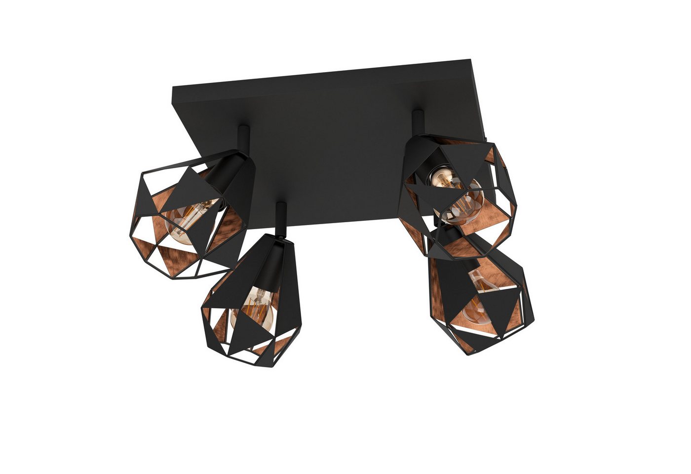 EGLO LED Deckenspot Carlton 7, Leuchtmittel exklusive, EGLO Spot Carlton 7 schwarz, kupferfarben-antik 4X40W L:37 H:25,5 cm EGLO LED Deckenspot Carlton 7, Leuchtmittel exklusive, EGLO Spot Carlton 7 schwarz, kupferfarben-antik 4X40W L:37 H:25,5 cm von EGLO