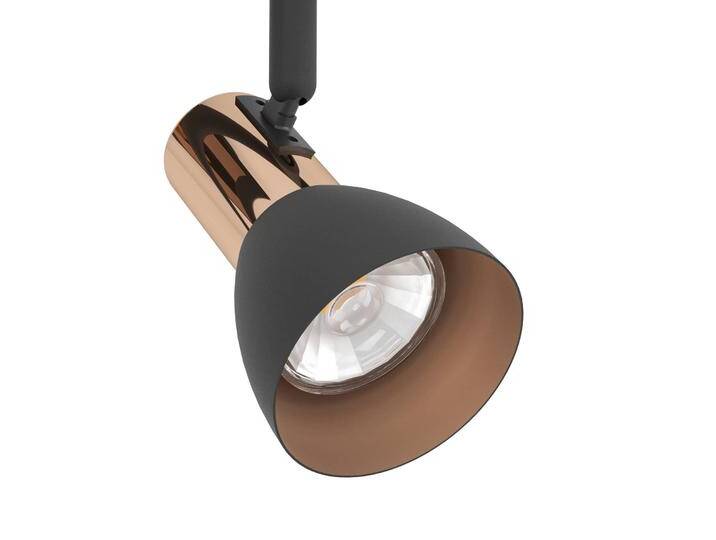 EGLO LED-Deckenstrahler Barnham, Länge 78 cm, schwarz/kupfer Barnham, schwarz, für Wohn- / Esszimmer, Metall, Modern, Strahler von EGLO