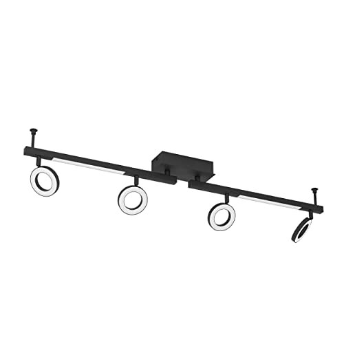 EGLO LED Deckenstrahler Cardillio 2, 4-flammige Deckenlampe mit schwenkbaren Spots, Deckenleuchte aus Kunststoff und Metall in schwarz, Deckenspot warmweiß EGLO LED Deckenstrahler Cardillio 2, 4-flammige Deckenlampe mit schwenkbaren Spots, Deckenleuchte aus Kunststoff und Metall in schwarz, Deckenspot warmweiß von EGLO