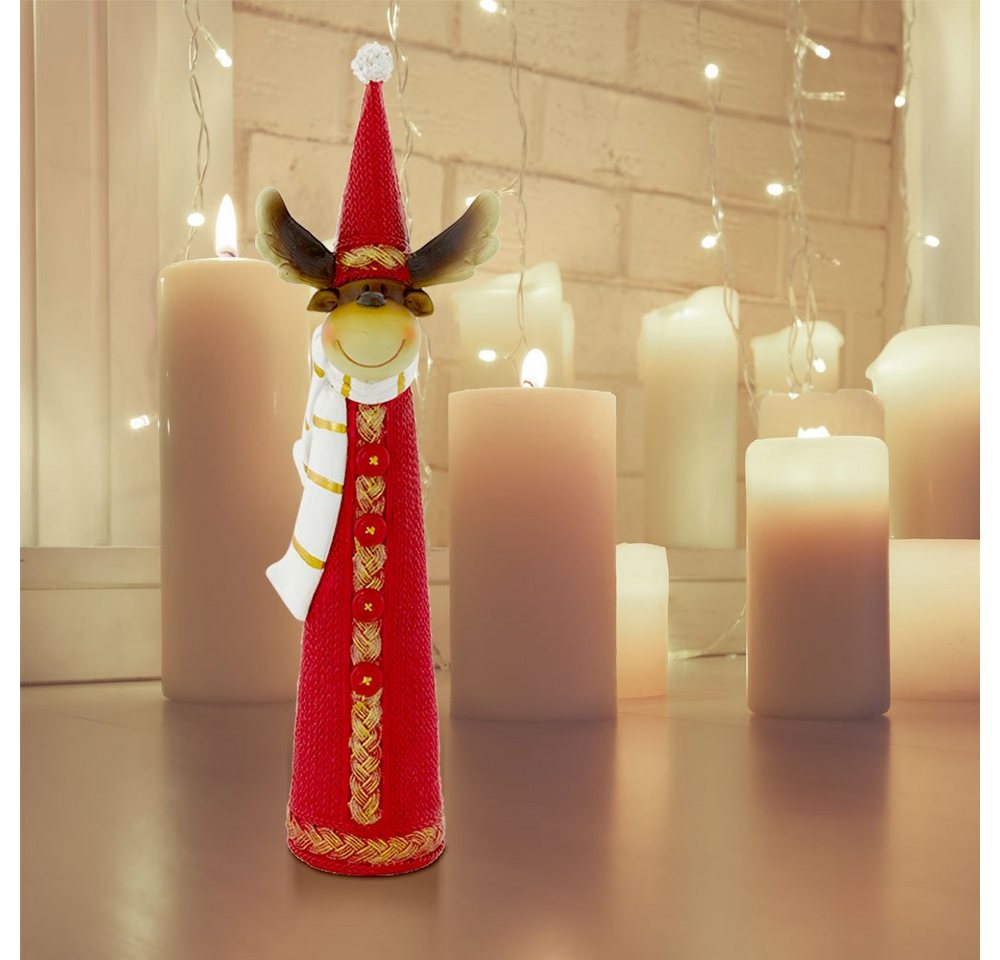 EGLO LED Dekolicht, Stand Figur Rentier Schal Advents Zeit Weihnachten rot weiß von EGLO