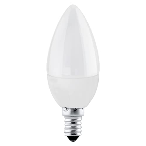 EGLO LED E14 Lampe, Glühbirne Kerze, LED Lampe, 5 Watt (entspricht 40 Watt), 470 Lumen, E14 LED neutralweiß, 4000 Kelvin, LED Leuchtmittel, Glühlampe C37, Ø 3,7 cm von EGLO