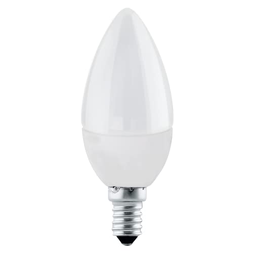 EGLO LED E14 Lampe, Glühbirne Kerze, LED Lampe, 5 Watt (entspricht 40 Watt), 470 Lumen, E14 LED warmweiß, 3000 Kelvin, LED Leuchtmittel, Glühlampe C37, Ø 3,7 cm von EGLO