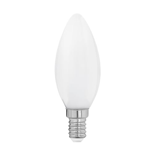 EGLO LED E14 Lampe, Glühbirne Kerze Milky, LED Lampe, 4 Watt (entspricht 40 Watt), 470 Lumen, E14 LED warmweiß, 2700 Kelvin, LED Leuchtmittel, Glühlampe C35, Ø 3,5 cm von EGLO