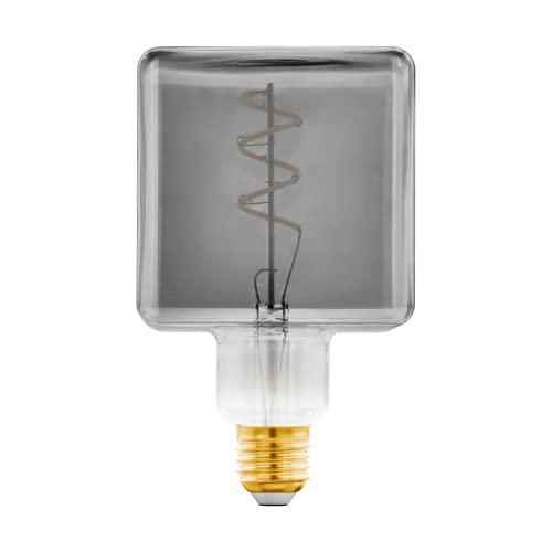 EGLO LED E27 Lampe dimmbar, Vintage Deko Spiral Glühbirne schwarz-transparent, 4 Watt, 50 Lumen, warmweiß, 1700 Kelvin, Deko-LED Leuchtmittel Cube, Ø 9,5 cm EGLO LED E27 Lampe dimmbar, Vintage Deko Spiral Glühbirne schwarz-transparent, 4 Watt, 50 Lumen, warmweiß, 1700 Kelvin, Deko-LED Leuchtmittel Cube, Ø 9,5 cm von EGLO