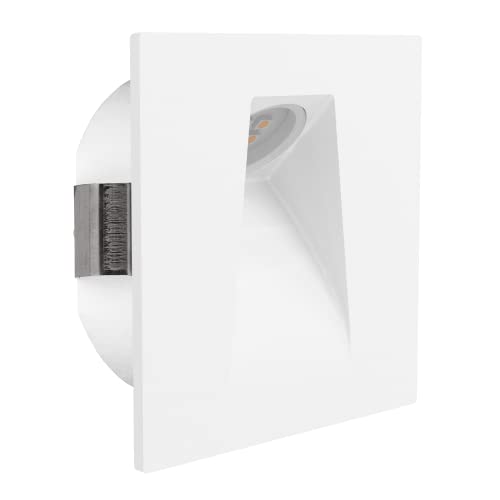 EGLO LED Einbauleuchte Mecinos, Einbaustrahler, Treppenbeleuchtung aus Metall in Weiß, Wand Einbaulampe Warmweiß, L x B 8 cm EGLO LED Einbauleuchte Mecinos, Einbaustrahler, Treppenbeleuchtung aus Metall in Weiß, Wand Einbaulampe Warmweiß, L x B 8 cm von EGLO